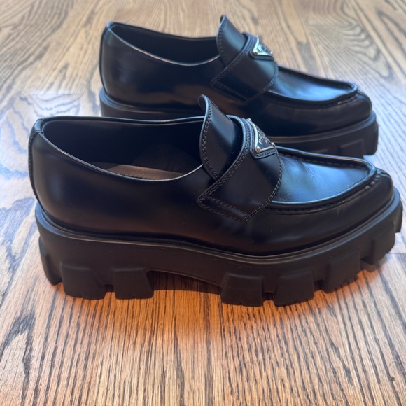 Prada Monolith logo Leather loafer size 7 - Picture 9 of 12